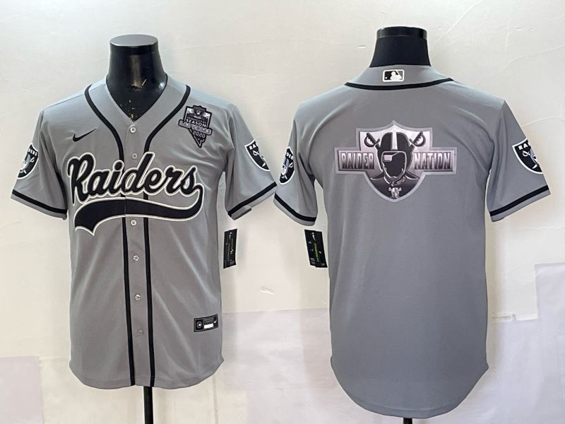 Men 2025 Oakland Raiders Blank Grey 3th generation Joint Name Nike Limited NFL Jersey style 058->oakland raiders->NFL Jersey
